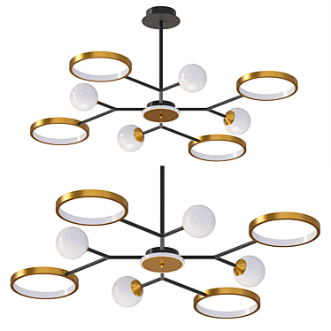 Elegant Warm Glass Chandelier Lighting 3D model image 1 