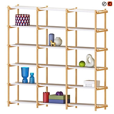 Contemporary HAY Woody Shelving Display 3D model image 1 