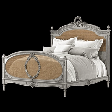 Vintage Louis XVI Cane Bed 3D model image 1 