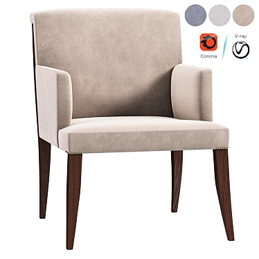 Contemporary Designer Dining Armchair 3D model image 1 