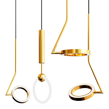 Golden Glow Pendant Light 3D model image 1 