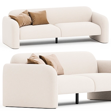 Elegant Niles Sofa: Steel Perfection 3D model image 1 