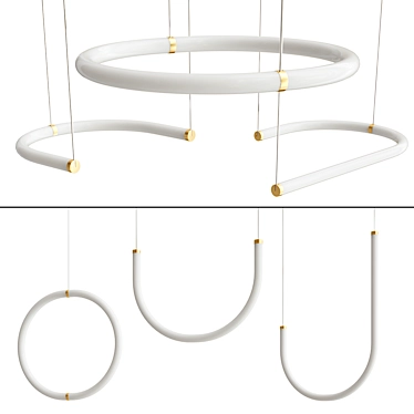 Sleek LED Pendant Lamp Collection 3D model image 1 