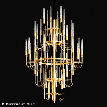 Galla Metal Glass Pendant Light 3D model image 1 