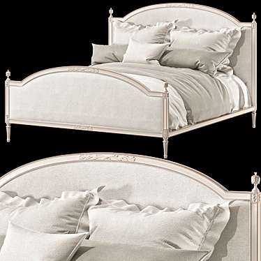 Vintage Charm Dauphine Bed 3D model image 1 