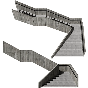 Contemporary Stairway Design Asset 3D model image 1 