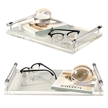 Modern Acrylic Tray Set 3D model image 1 