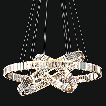 Crystal Plate LED Chandelier Set 3D model image 1 