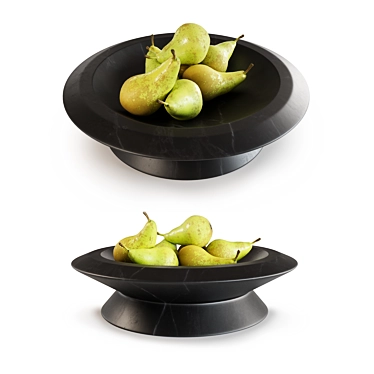 Elegant Black Marble Fruit Platter 3D model image 1 