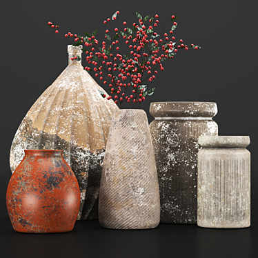 Rustic Concrete Vase Vol2 Unwrapped 3D model image 1 