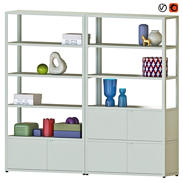 Storage Bookshelf High Modern Design 3D model image 1 