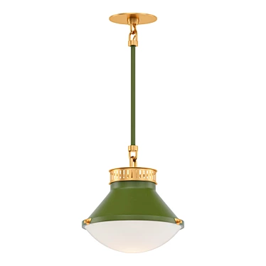 Sleek Metal Pendant Light 3D model image 1 