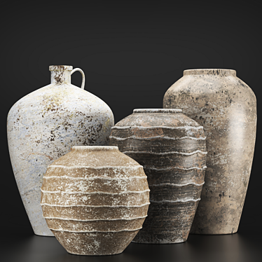 Handcrafted Concrete Vase Texture Bundle 3D model image 1 