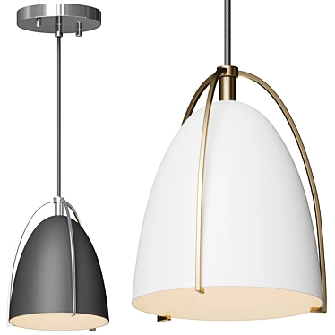 Sleek Industrial Pendant Light 3D model image 1 