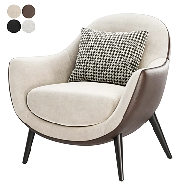 Luxurious Mad Queen Armchair - Poliform 3D model image 1 