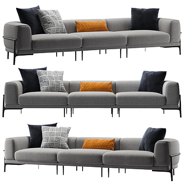  Contemporary Arcade 3-Seat Sofa 3D model image 1 