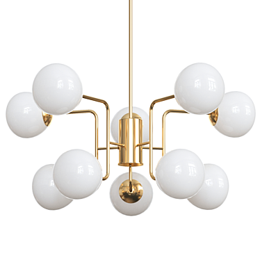 Luxury Gold Pendant Light 3D model image 1 