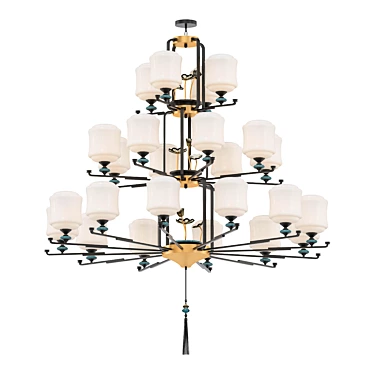 Chinese Style Lotus Fruit Chandelier 3D model image 1 