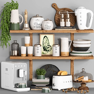 Modern Kitchen Accessories Set 3D 3D model image 1 