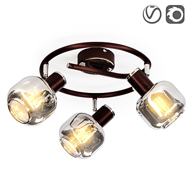 Vintage Brown Ceiling Light Fixture 3D model image 1 