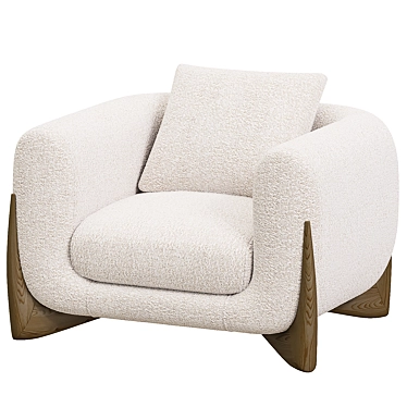 Modern Comfortable Softbay Armchair 3D model image 1 