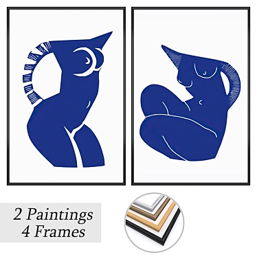 Wall Art Set with Multiple Frames 3D model image 1 