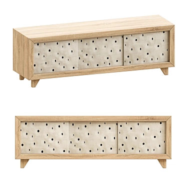 Contemporary White Ceramic Cabinet Ashrafted 3D model image 1 