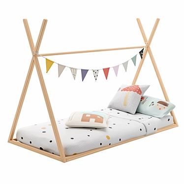 Native Teepee Children's Bed 3D model image 1 