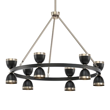 Modern LED Chandelier Black Finish 3D model image 1 