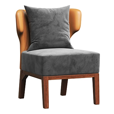 Wide Wingback Chair, Modern Design 3D model image 1 