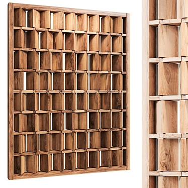 Wooden Decorative Room Divider 3D model image 1 