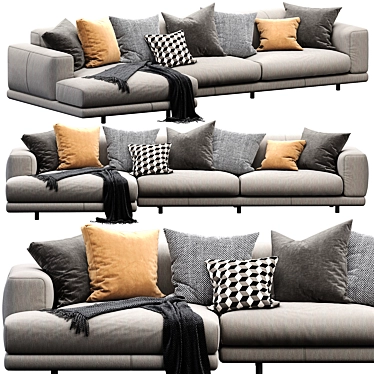  Sleek Nevyll Chaise Lounge 3D model image 1 
