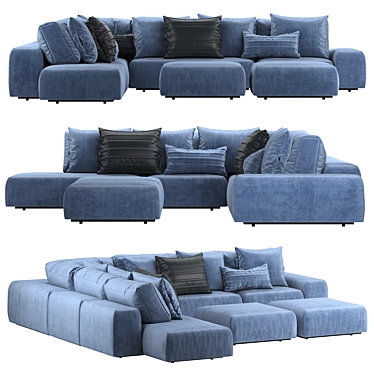 Luxury Modular Baxter Sofa 3D model image 1 