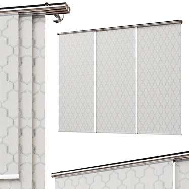 Sliding Roman Blinds Set 3D model image 1 