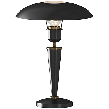 Sleek Opal Black Table Lamp 3D model image 1 