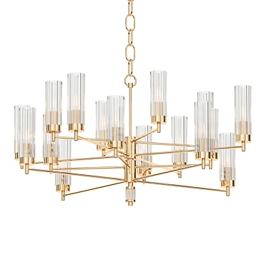 Glamour Gold Jeanette Chandelier 3D model image 1 