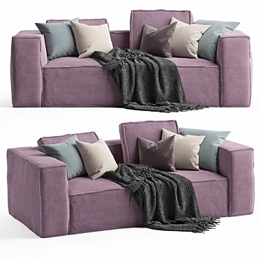 Modern Violet 2 Seater Sofa 3D model image 1 