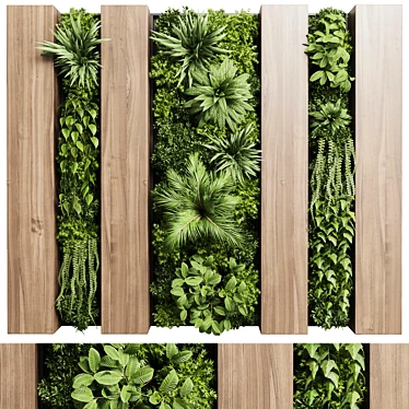 Wooden Frame Vertical Garden Decor 3D model image 1 