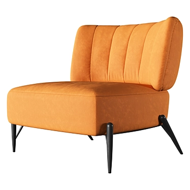 Vintage-inspired Bluma Armchair, Elegantly Retro 3D model image 1 