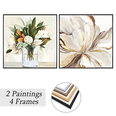 Artwork Set with Versatile Frames 3D model image 1 