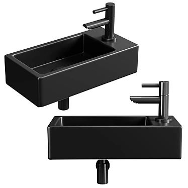 Black Matte Wiesbaden Color Wash Basin 3D model image 1 