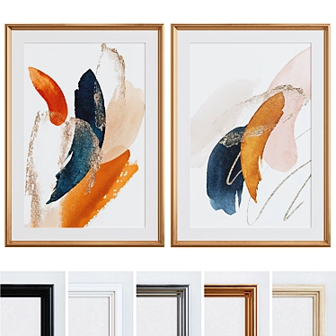 Modern Abstract Picture Frame Set 3D model image 1 