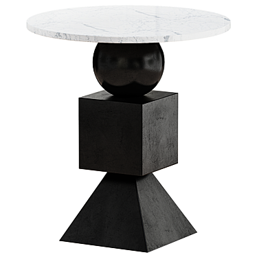 Contemporary Domino Side Table 3D model image 1 