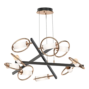 Elegant 9-Light LED Pendant 3D model image 1 