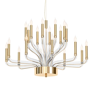 Venetian Glass Brass Chandelier 3D model image 1 