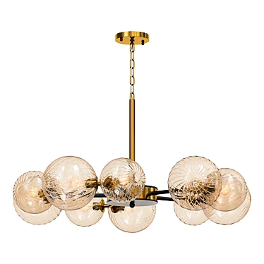 Amber Glass Retro Chandelier Pendant 3D model image 1 