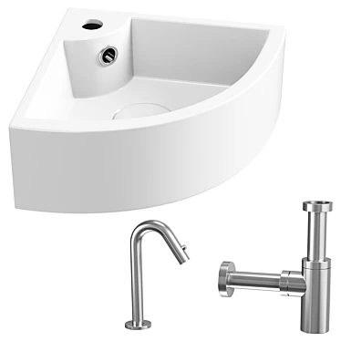 Pallas Chrome Basin Pack 3D model image 1 