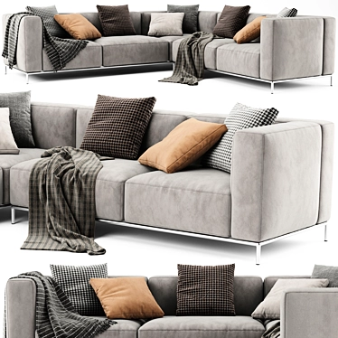 Stylish Cassina Mex L-Shaped Sofa 3D model image 1 