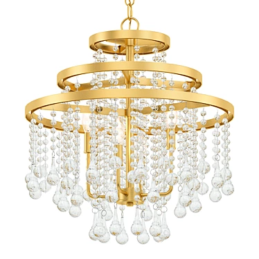 Elegant Luna Warm Brass Chandelier 3D model image 1 