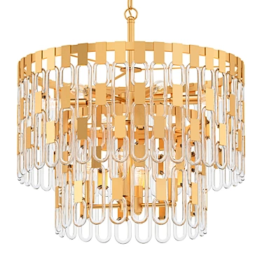 Modern Blockchain 6-Light Chandelier 3D model image 1 